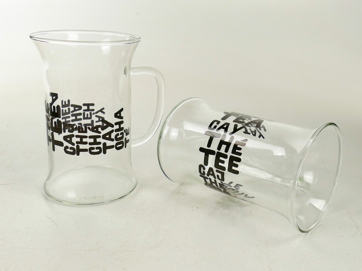 2 x Teeglas Teebecher Klassiker sehr dünnes Glas Henkel Tee International 9601