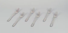 Georg Jensen, set of six Beaded dinner forks in 830 silver.