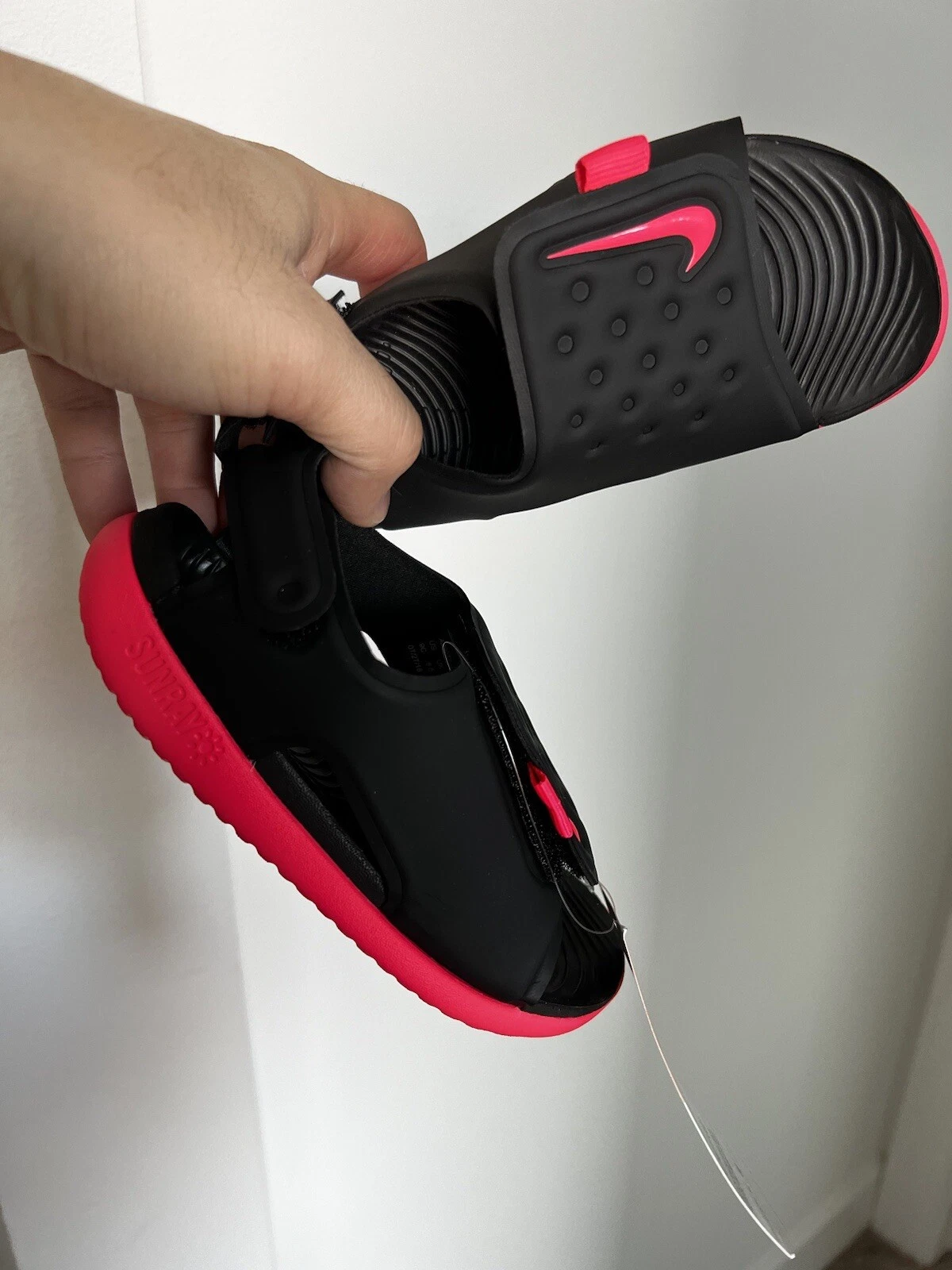 Sandali Nike Sunray 6 neri rosa GS PS bambini regolabili AJ9076 002 6y acquascivolo