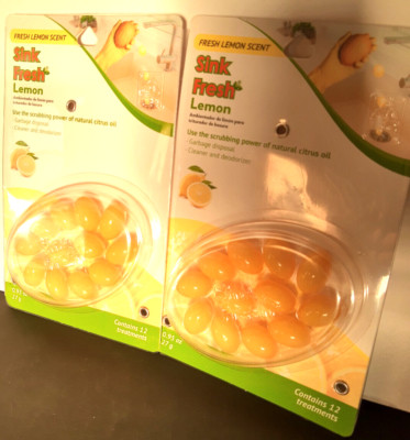 2 sets of NEW SINK FRESH 12 treatments each  SINK DEODORIZER & CLEANER Lemon