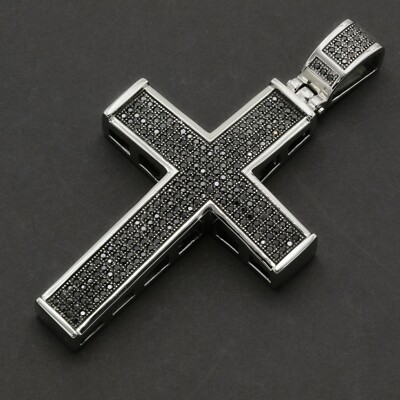 Stainless Steel 316 Pave Men's Cross Pendant (Only Pendant)