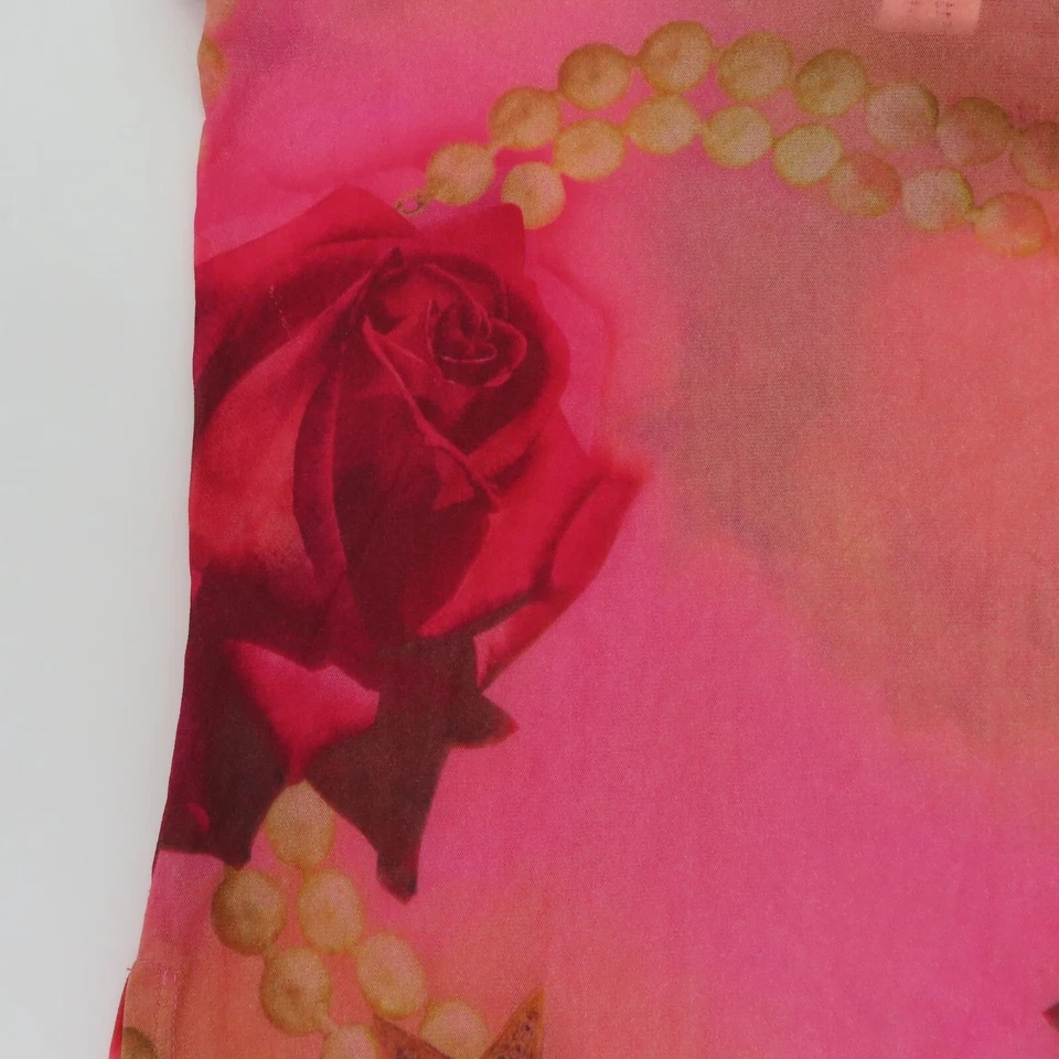 XOXO Natación Mujer Mediana Rosa Naranja Rosa Flor Floral Estampado Perla Falda Encubrimiento Foto 3 de 4