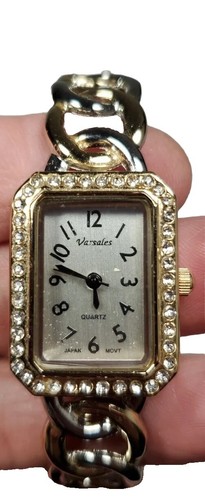 Versales Cuff Watch Womens Rhinestone Square Shape Quartz Needs Battery Statemen