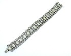 STUNNING Vintage WEISS Art Deco style 3/4" Wide RHINESTONE Tennis Bracelet 7"