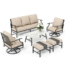 6 Piece Patio Furniture Set Outdoor Conversation Set for Lawn Garden Backyard ~
