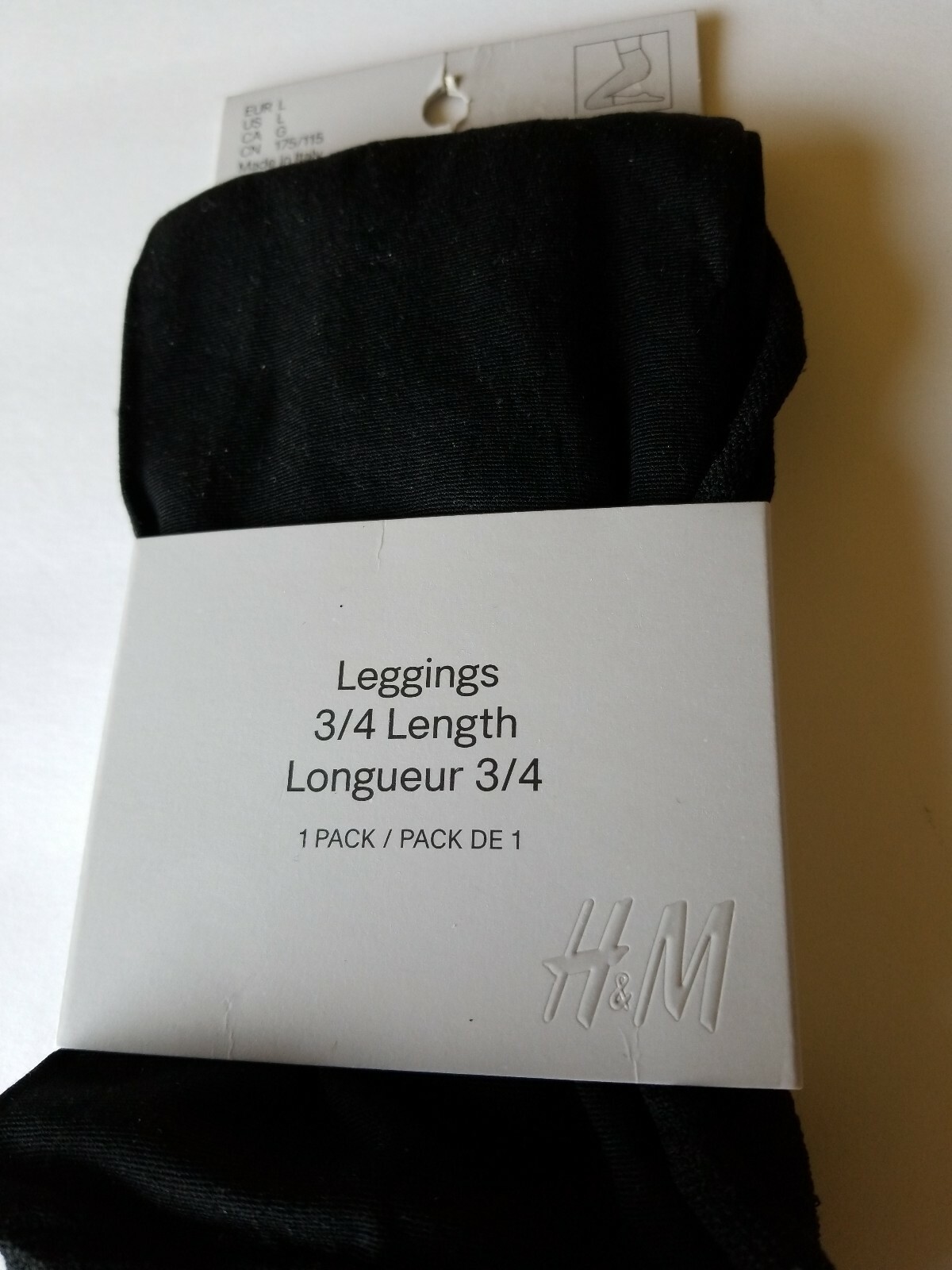 H&M Capri Leggings 3/4 Length Black M/L Casual Running Walking Fitted