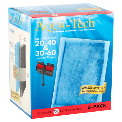 AQUA-TECH 6-PACK 20-40 FILTER CARTRIDGE FISH AQUARIUM Activated Carbon HQ NiB