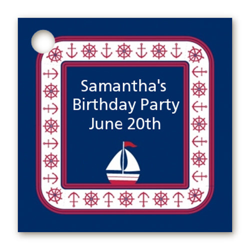 Sailboat - Personalized Birthday Party Card Stock Favor Tags - Set of 20