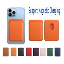 Smooth PU Leather Support Magnetic Charging Wallet Card Holder for Apple 14 Plus