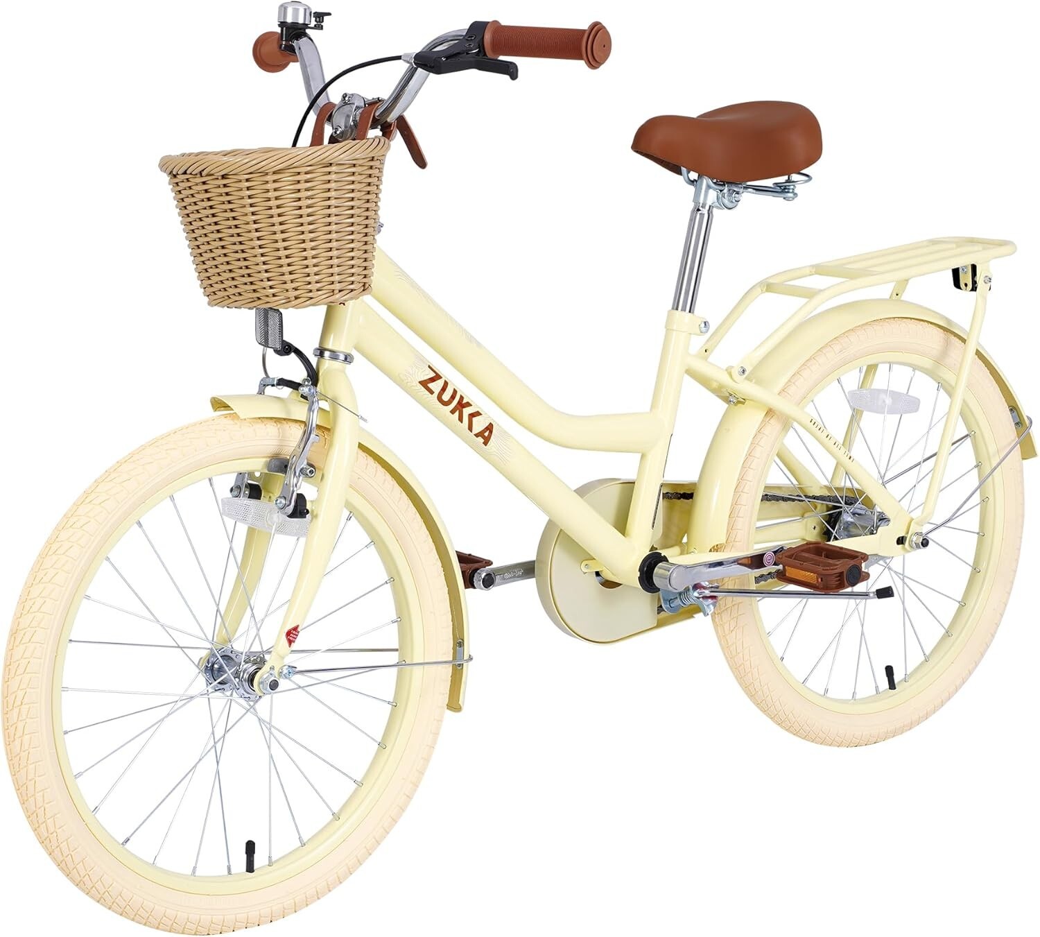 ZUKKA 20 Inch Girls Bike for Kids, Single Speed Kids' Bicycles with Basket