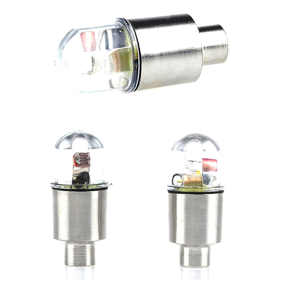 4x Azul LED Rueda Coche Neumático Válvula Aire Vástago Tapa Decoración Luz Bicicleta Accesorios Foto 4 de 4