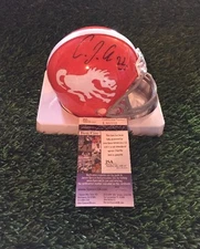 C.J. ANDERSON Signed Black Ink DENVER BRONCOS ORANGE Mini Helmet JSA/COA #L95112