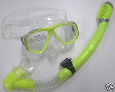 Scuba Diving Skin Dive Silicone Mask & Dry Snorkel Set 