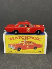Lesney Matchbox 55 59 Custom Ford Galaxie Fire Chief Car With Red Dome Light