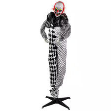 5.5 Ft Animated Clown Halloween Decoration with Glowing Eyes NEW