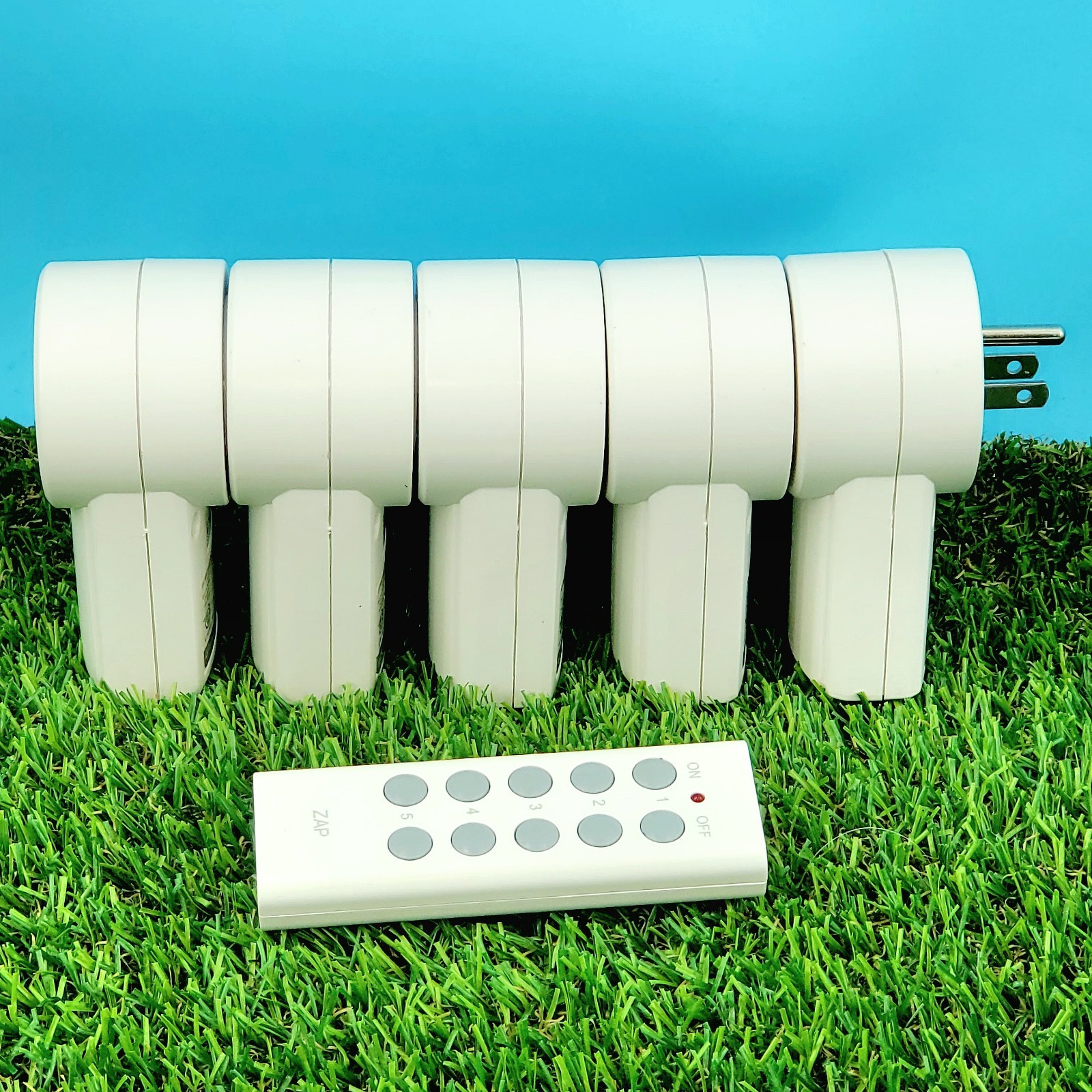 WORKS ZAP Remote Outlet Switch By Etekcity 5 Outlets & Remote (5 Plugs/1 Remote)