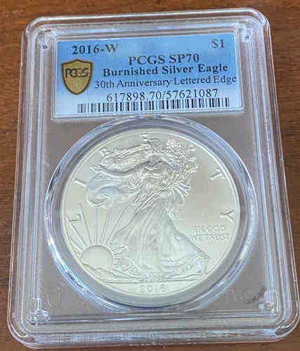 2016-W Burnished American Silver Eagle PCGS SP 70 | Lettered Edge