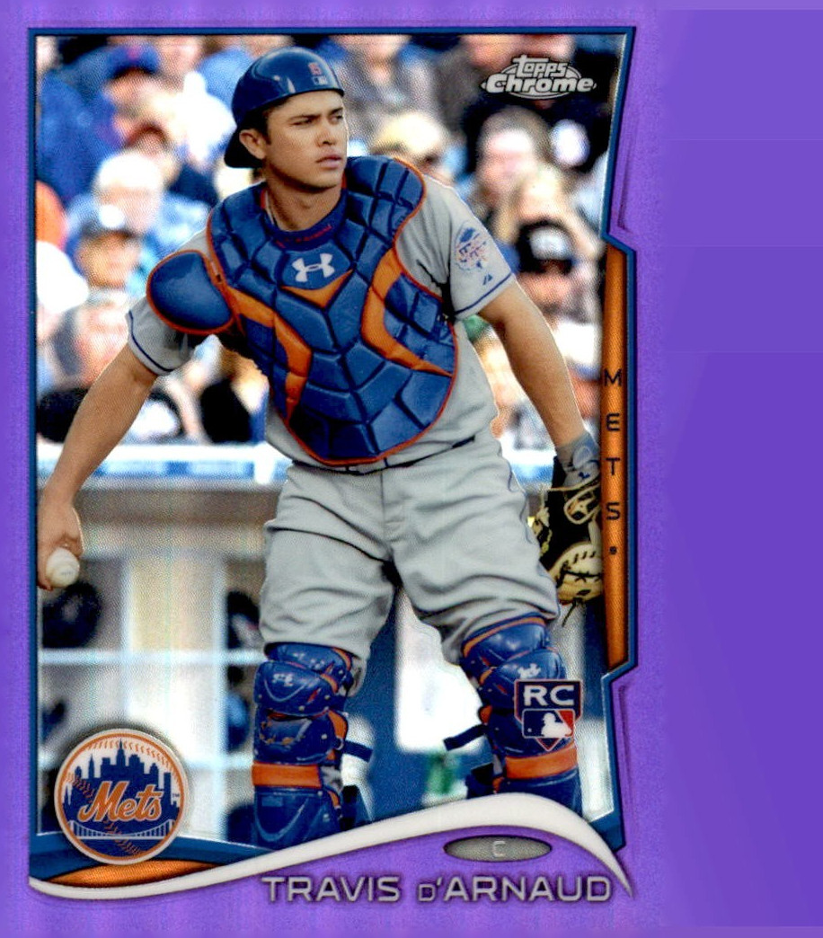 2014 Topps Chrome Purple Refractor Travis d'Arnaud Rc #124