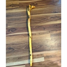 Vintage Wood Hand Carved Wizard Cane Walking Stick Fantasy 36"