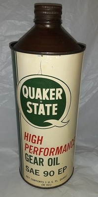 Vintage Quaker State High Performance Gear Oil Advertising Can