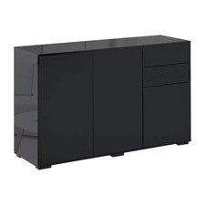 Image of High Gloss Sideboard, Side Cabinet, Push-Open Design with 2 Drawer for Living Ro