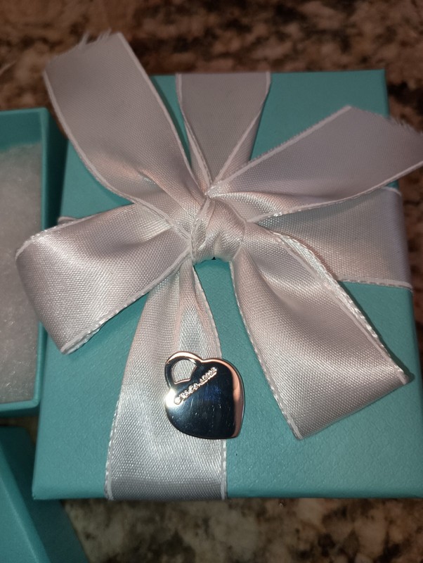 Tiffany & Co Sterling Silver Engravable Blank Heart Tag Charm or Pendant