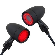 2x Motorcycle LED Bullet Tail Lights Red Turn Signals Brake Stop Lights