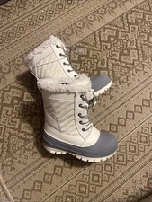 NEW All In Motion Girls' Skylar Cream Winter Boots Size 13