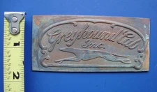 Vintage 1940's Greyhound Taxi Cab Company Inc Metal Logo Badge Emblem