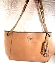 Tory Burch McGraw Chain Shoulder Slouchy Tote, Devon Sand