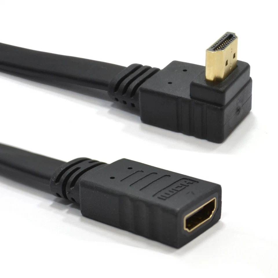 Rechtwinklig 270 Flach HDMI Verlängerung Adapter Kabel Stecker Buchse 0.2m 20cm