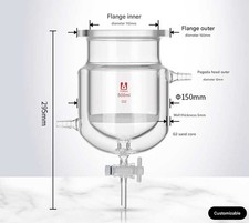 500ml Double-Layer Glass Reaction Flask G2 Core Filter for Lab Research