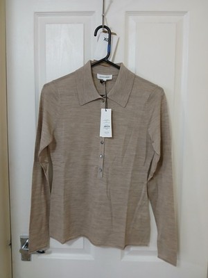 The White Company Pullover mit Kragen aus Merinowolle in Haselholz