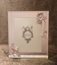 Olivia Riegel Crystal "Silver Botanica" 8x10 Photo Frame New in Box New in Box