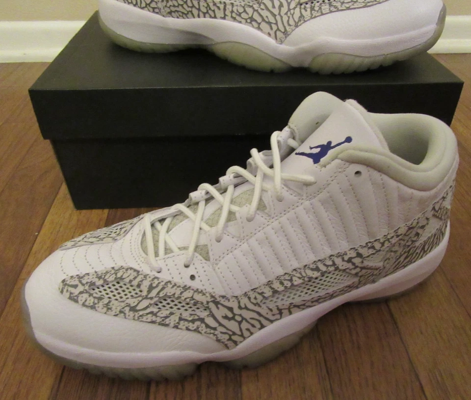 Nike Air Jordan 11 Retro Bajo IE Talla 11.5 Blanco Cobalto Zen Gris 306008 102 Nuevo Foto 4 de 4