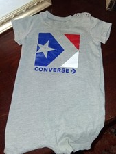 Converse Baby Boy Light Grey Cotton Blend Romper Size 6 months