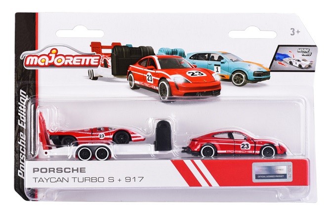 Majorette 212053112 - Porsche Motorsport Race Trailer - Porsche Taycan Turbo S