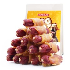 KUADELRO Chicken Jerky Wrapped Duck Sausage Dog Treats, 8 Ounce (Pack of 1)