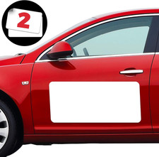 Set of 2 - 24" X 12" Car Door Magnets, Flexible Signs for Vehicles, White PVC Fi