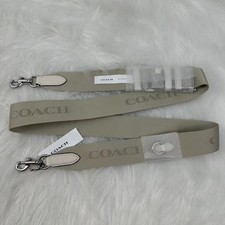 Coach Webbing Strap In Webbing and Smooth Leather/Silver/Chalk CR460 NWT