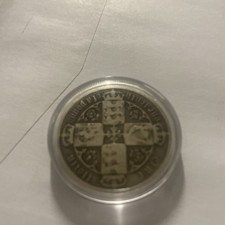 Queen Victoria Gothic One florin 1885 Spinks 3900 92.5% Silver MDCCCLXXXV