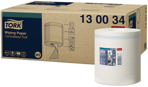 M Torque Paper Tork® 130034 Wiping Paper, White, M2 Centrefeed Roll – 1 Ply, 165 m ...