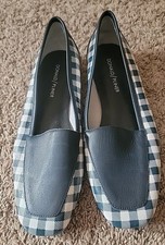 Donald Pliner Deedee Navy Picnic Slip On Women Loafers Flats Size 7M