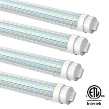 8FT Led Tube Light HO T8 Rotatable 90W 8 Foot Led Shop Light R17D Base Bulbs ETL