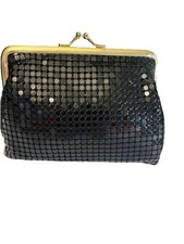 Vintage GVanti Black Metal Mesh Small Clutch W/Gold Tone Clasp