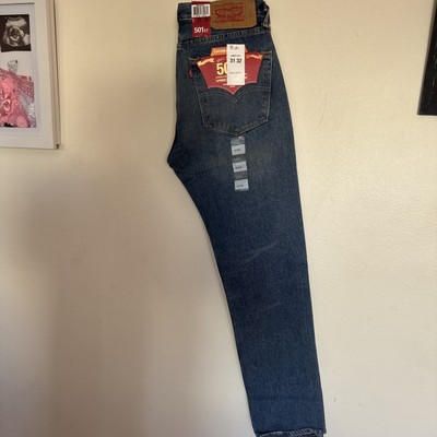 Levi's 501CT Blue Jeans Mens Sz 31x32 Distressed Denim Button Fly Leather Patch