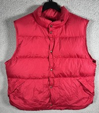 Ll Bean Outdoors Puffer Vest Mens Extra Large XL Red Goose Down Snap Quilted