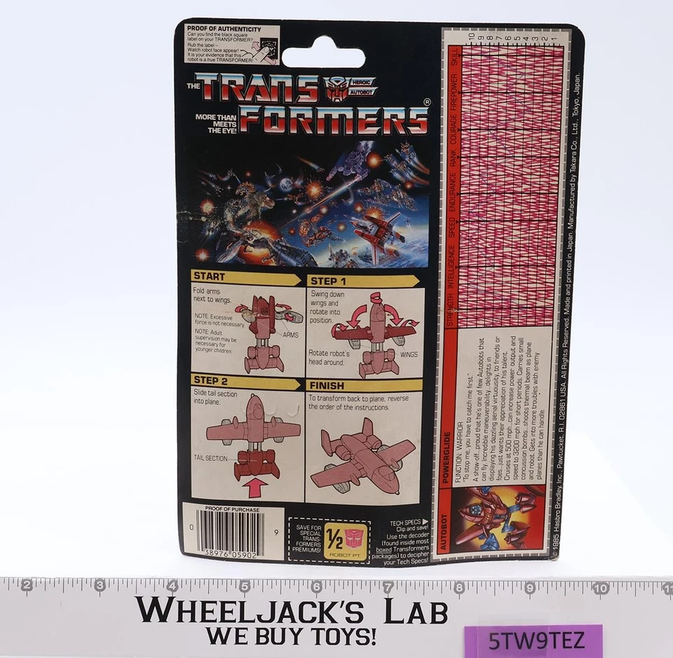 Figura de acción Hasbro G1 Transformers Powerglide 1985 vintage NUEVA SELLADA Foto 2 de 4