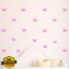 Pink Crown PVC Wall Stickers for Kids Baby Room Decor 30PCS
