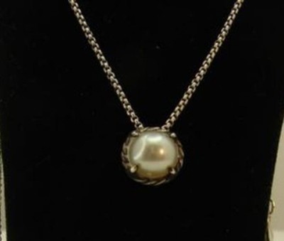 David Yurman zierliche Chatelain Perlenkette 16'' verstellbare Kette, gebraucht...